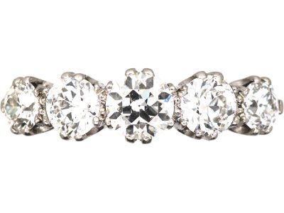 Early 20th Century Platinum, Five Stone Diamond Ring