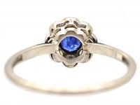Edwardian Platinum, Sapphire & Diamond Cluster ring