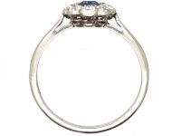 Edwardian Platinum, Sapphire & Diamond Cluster ring