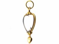 Georgian 18ct Gold Heart Shaped Pendant with Small Heart Drop