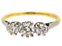 Early 20th Century 18ct Gold & Platinum, Three Stone Diamond Ring