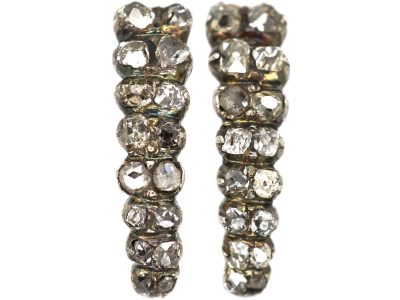 Georgian Old Mine Cut Diamond Hoop Earrings