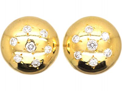 18ct Gold Stud Earrings set with Diamonds