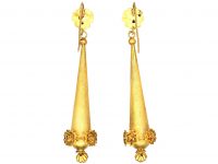 Georgian 15ct Gold Long Drop Earrings