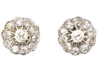 Early 20th Century Diamond Cluster Earrings