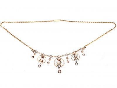Edwardian 18ct Gold & Diamond Necklace