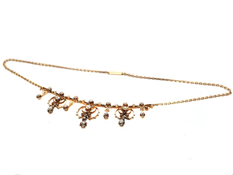 Edwardian 18ct Gold & Diamond Necklace