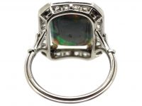 Art Deco Platinum, Black Opal & Diamond Ring