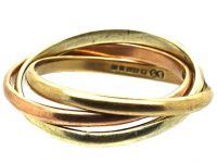 9ct Three Colour Gold Russian Wedding Ring