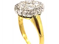 Edwardian 18ct Gold & Platinum, Hexagonal Diamond Cluster Ring