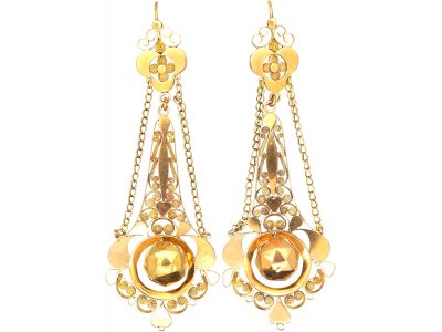 French Early 19th Century Long Drop Earrings