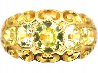 Victorian 18ct Gold Ring set with Five Chrysoberyls