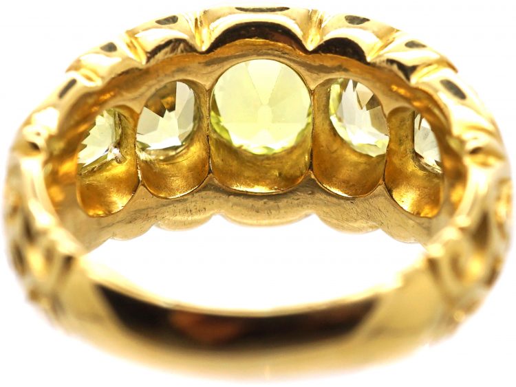 Victorian 18ct Gold Ring set with Five Chrysoberyls