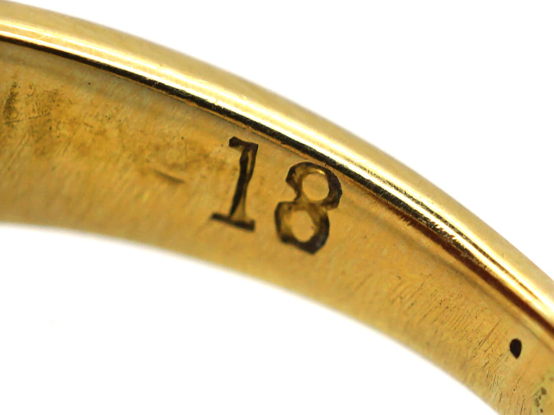 Edwardian 18ct Gold Signet Ring with Carnelian Intaglio of a Cockerel ...