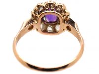 French Early 20th Century 18ct Gold, Amethyst & Rose Diamond Ring