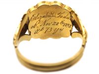 Georgian 18ct Gold & Black Enamel Mourning Ring