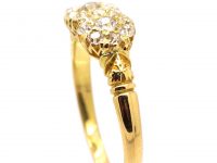 Victorian 18ct Gold Double Cluster Ring set with Diamonds