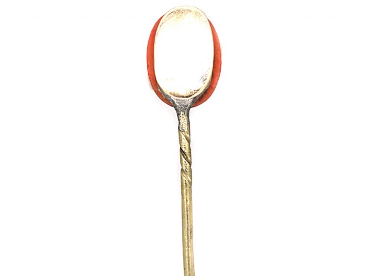 Victorian 9ct Gold & Coral Tie Pin