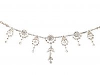 Edwardian Platinum & Diamond Festoon Necklace in Fitted Case