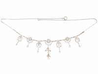 Edwardian Platinum & Diamond Festoon Necklace in Fitted Case