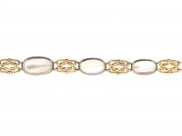 Edwardian 15ct Gold & Platinum Bracelet set with Moonstones