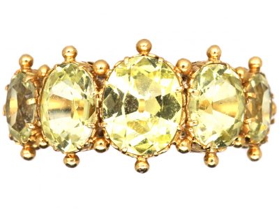 Georgian 18ct Gold Five Stone Chrysolite Ring