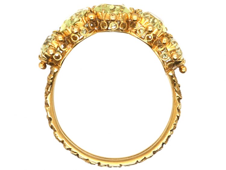 Georgian 18ct Gold Five Stone Chrysolite Ring