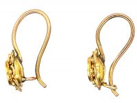 Victorian 9ct Gold Earrings set with a Rose Diamond