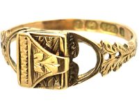 Victorian 9ct Gold Envellope Locket Ring