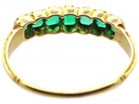 Victorian 18ct Gold Seven Stone Emerald Ring