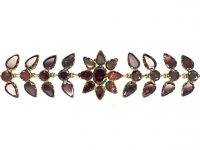Georgian 15ct Gold, Flat Cut Almandine Garnet Bracelet