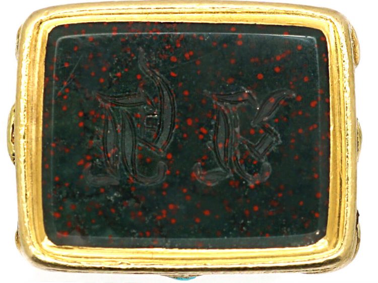 Georgian Three Colour Gold Seal with Heart Motifs