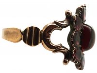 Georgian Cabochon Garnet & Flat Cut Garnet Cluster Ring