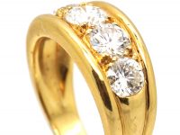 French 18ct Gold Five Stone Diamond Ring set with D colour Flawless Diamonds