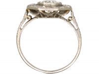 French Early 20th Century Platinum, Diamond Octagonal Cluster Ring