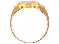 Edwardian 9ct Gold Signet Ring with a Shield set with a Carnelian
