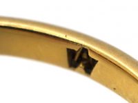 Edwardian 18ct Gold & Platinum, Five Stone Ruby & Diamond Carved Half Hoop Ring