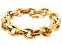 1930s French 18ct Gold Faceted Bracelet