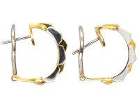 18ct Gold & Diamond Angled Hoop Earrings
