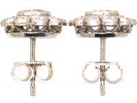 Platinum, Diamond Cluster Earrings