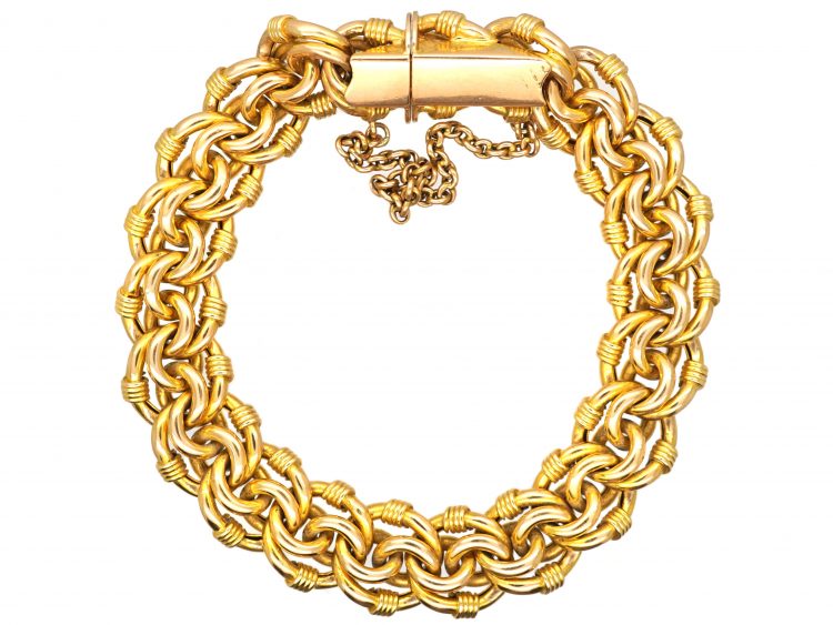 Edwardian 15ct Gold Detailed Curb Bracelet