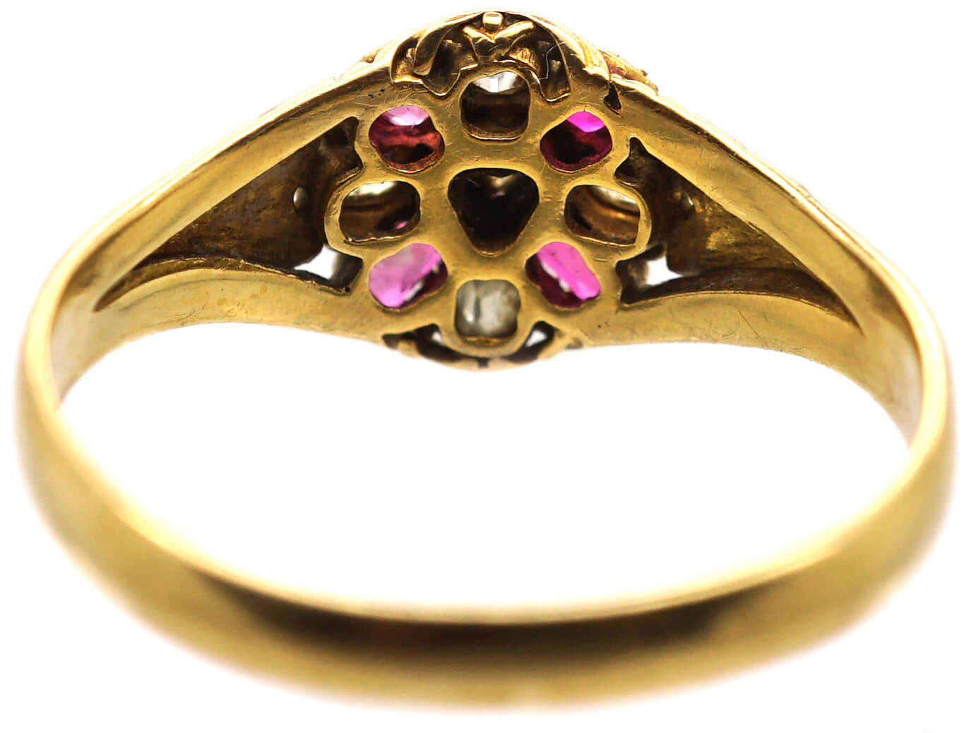 A diamond shaped Diamond cluster ring
