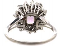 1950s 18ct White Gold Ballerina Ring set with a Pink Topaz & Diamonds