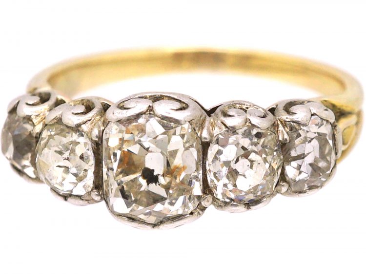 Georgian Five Stone Old Mine Cut Diamond Ring