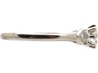 Edwardian Platinum Ring set with a Diamond with Diamond Set Shoulders