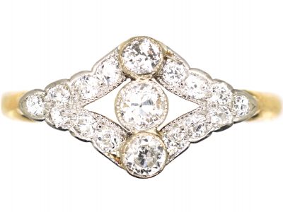 Early 20th Century 18ct Gold & Platinum Ring set with Diamonds