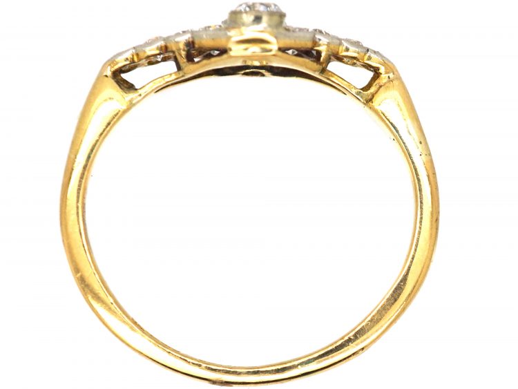 Early 20th Century 18ct Gold & Platinum Ring set with Diamonds