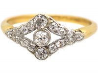 Early 20th Century 18ct Gold & Platinum Ring set with Diamonds