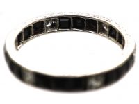 Early 20th Century Platinum Eternity Ring set with Onyx & Diamonds