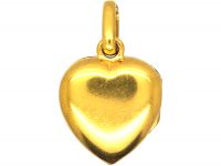 Edwardian 18ct Gold Heart Shaped Locket set with a Diamond